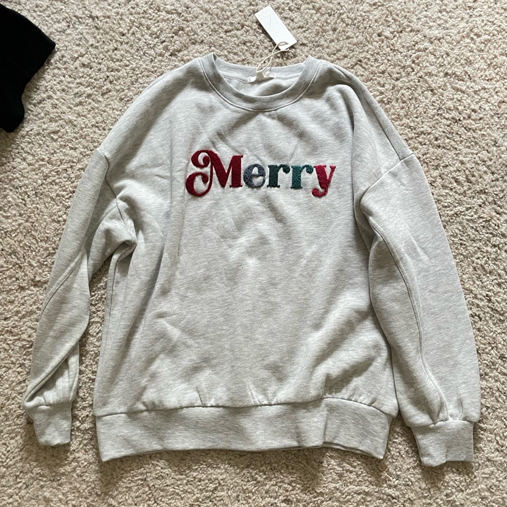 Z supply Gray 'Merry' Sweatshirt